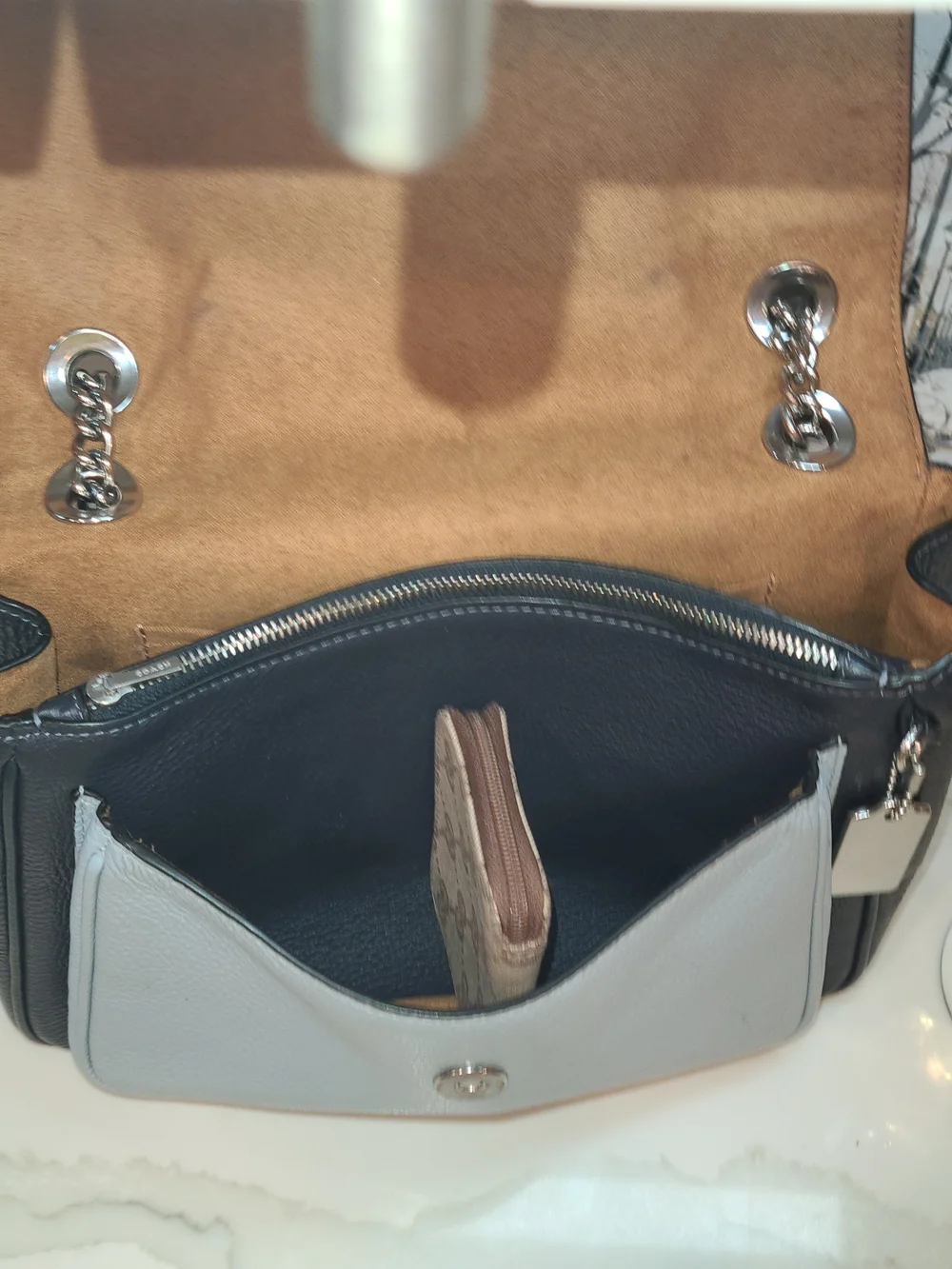 Coach Klare Crossbody 25 In Color block Silver/Midnight Multi CC351 EUC